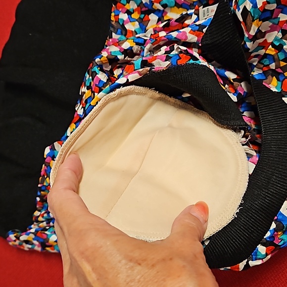 Vintage Adrianna Papell 80s dolman sleeve abstract pattern blouse top sz 4 silk - Picture 11 of 13